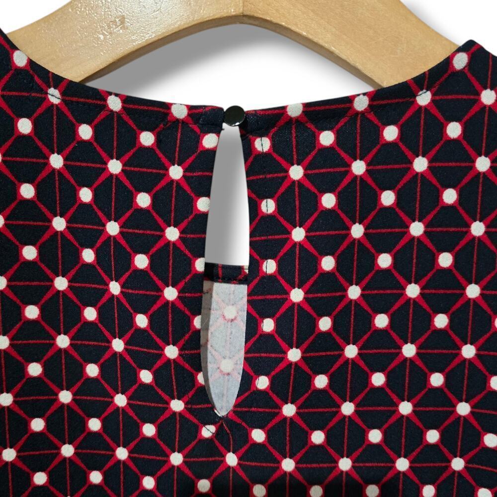 Banana Republic Women’s Burgundy Geometric Sleeveless Shift Dress – Size Small - Picture 3 of 9